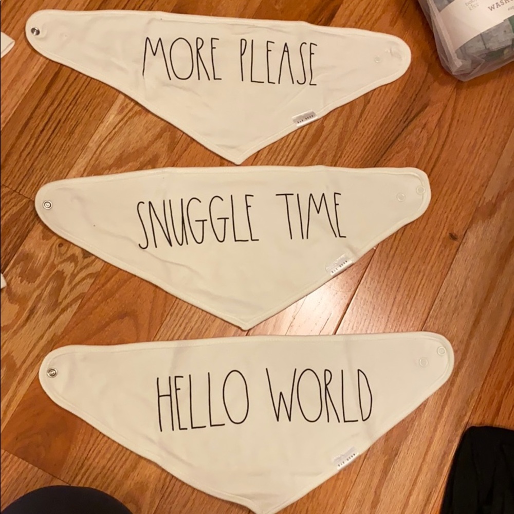 Set of 3 Rae Dunn bandana bibs